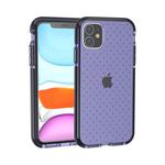 For iPhone 11 Grid Pattern Shockproof Transparent TPU Protective Case(Blue)