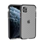 For iPhone 11 Pro Max Grid Pattern Shockproof Transparent TPU Protective Case(Black)