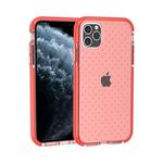 For iPhone 11 Pro Max Grid Pattern Shockproof Transparent TPU Protective Case(Orange)