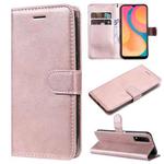 For vivo Y20 / Y20a / Y20s Pure Color Horizontal Flip Leather Case with Holder & Card Slots & Wallet & Lanyard(Rose Gold)