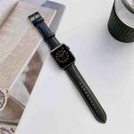 Sewing Leather Watch Band For Apple Watch Ultra 49mm / Series 8&7 45mm / SE 2&6&SE&5&4 44mm / 3&2&1 42mm(Black)
