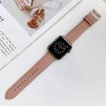 Sewing Leather Watch Band For Apple Watch Ultra 49mm / Series 8&7 45mm / SE 2&6&SE&5&4 44mm / 3&2&1 42mm(Light Brown)