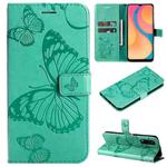 For vivo Y20 / Y20a / Y20s Pressed Printing Butterfly Pattern Horizontal Flip PU Leather Case with Holder & Card Slots & Wallet & Lanyard(Green)