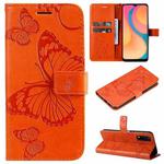 For vivo Y20 / Y20a / Y20s Pressed Printing Butterfly Pattern Horizontal Flip PU Leather Case with Holder & Card Slots & Wallet & Lanyard(Orange)