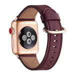 Classic Buckle Leather Watch Band For Apple Watch Series 8&7 41mm / SE 2&6&SE&5&4 40mm / 3&2&1 38mm(Wine Red)