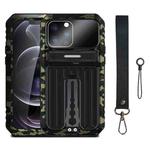 For iPhone 13 Pro Armor Shockproof Splash-proof Dust-proof Phone Case with Holder (Camouflage)