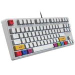 HXSJ L600 87 Keys USB-C / Type-C Wired Red Shaft Mechanical Keyboard with Cool Backlight(White)