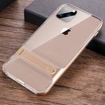 For iPhone 11 Pro Crystal Shockproof TPU + PC Case with Holder(Gold)