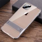 For iPhone 11 Pro Max Crystal Shockproof TPU + PC Case with Holder(Space Gray)