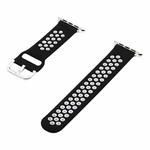 Silicone Strap Watch Band For Apple Watch Series 8&7 41mm / SE 2&6&SE&5&4 40mm / 3&2&1 38mm(Black White)