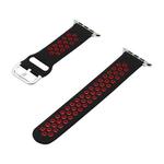 Silicone Strap Watch Band For Apple Watch Series 8&7 41mm / SE 2&6&SE&5&4 40mm / 3&2&1 38mm(Black Red)