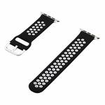 Silicone Strap Watch Band For Apple Watch Ultra 49mm / Series 8&7 45mm / SE 2&6&SE&5&4 44mm / 3&2&1 42mm(Black White)