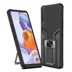 For LG Stylo 7 Armor 2 in 1 PC + TPU Magnetic Shockproof Case with Foldable Holder(Black)