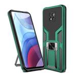 For Motorola Moto G Power 2021 Armor 2 in 1 PC + TPU Magnetic Shockproof Case with Foldable Holder(Green)