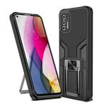 For Motorola Moto G Stylus 2021 Armor 2 in 1 PC + TPU Magnetic Shockproof Case with Foldable Holder(Black)