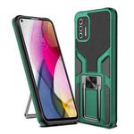 For Motorola Moto G Stylus 2021 Armor 2 in 1 PC + TPU Magnetic Shockproof Case with Foldable Holder(Green)