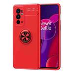 For OnePlus 9RT 5G Metal Ring Holder 360 Degree Rotating TPU Phone Case(Red)