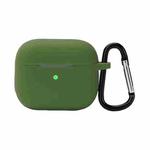 Wireless Earphone Silicone Protective Case with Hook for AirPods 3(Grass Green)