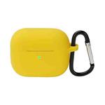 Wireless Earphone Silicone Protective Case with Hook for AirPods 3(Yellow)