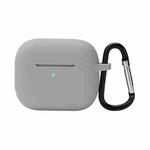 Wireless Earphone Silicone Protective Case with Hook for AirPods 3(Grey)