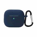 Wireless Earphone Silicone Protective Case with Hook for AirPods 3(Midnight Blue)