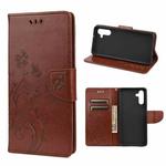 For Samsung Galaxy A13 5G Butterfly Flower Pattern Horizontal Flip Leather Phone Case with Card Slot & Holder(Brown)