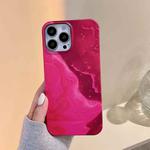 For iPhone 13 mini Marble Shockproof PC Phone Case (Red)