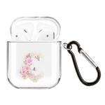For AirPods 1 / 2 High Transparent TPU Colorful Painting Earphone Protective Case with Hook(Wreath)