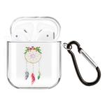 For AirPods 1 / 2 High Transparent TPU Colorful Painting Earphone Protective Case with Hook(Dreamcatcher)