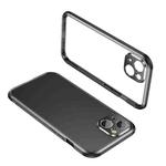 For iPhone 13 mini Four Corners Shockproof Metal Frame Phone Case (Black)