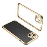For iPhone 13 Four Corners Shockproof Metal Frame Phone Case(Gold)