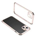 For iPhone 13 Four Corners Shockproof Metal Frame Phone Case(Pink)