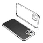 For iPhone 13 Four Corners Shockproof Metal Frame Phone Case(White)