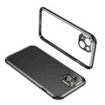 For iPhone 13 Four Corners Shockproof Metal Frame Phone Case(Black)