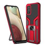 For Samsung Galaxy A02s 164mm Armor 2 in 1 Magnetic Shockproof Phone Case with Foldable Holder(Red)