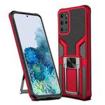 For Samsung Galaxy S20+ Armor 2 in 1 Magnetic Shockproof Phone Case with Foldable Holder(Red)