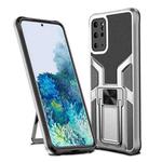 For Samsung Galaxy S20+ Armor 2 in 1 Magnetic Shockproof Phone Case with Foldable Holder(Silver)