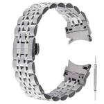 For Samsung Galaxy Watch4 40mm/44mm Seven-bead Stainless Steel Watch Band(Silver)
