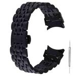 For Samsung Galaxy Watch4 40mm/44mm Seven-bead Stainless Steel Watch Band(Black)