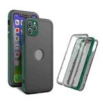 Skin Feel 360 Degrees Full Package PC + TPU Combination Phone Case For iPhone 12 Pro(Dark Green)