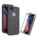 Skin Feel 360 Degrees Full Package PC + TPU Combination Phone Case For iPhone 8 Plus & 7 Plus(Black)