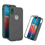 Skin Feel 360 Degrees Full Package PC + TPU Combination Phone Case For iPhone XR(Dark Green)