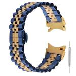 For Samsung Galaxy Watch4 40mm/44mm Five-bead Stainless Steel Watch Band(Blue Gold)
