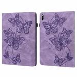 For Huawei MatePad Pro 10.8 2021 / 2018 Embossed Butterfly Pattern Horizontal Flip Leather Tablet Case(Purple)