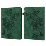 For Huawei MediaPad T5 10 inch Embossed Butterfly Pattern Horizontal Flip Leather Tablet Case(Green)
