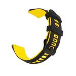22mm Universal Double Color Silicone Watch Band(Black Yellow)