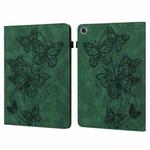 For Lenovo Tab M10 Plus / Tab M10 FHD Plus 10.3 inch TB-X606F TB-606X Embossed Butterfly Pattern Horizontal Flip Leather Tablet Case(Green)