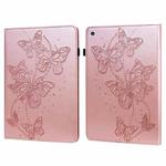 For Lenovo Tab M10 TB-X505L / TB-X505F / TB-X605L / TB-X605F & P10 TB-X705F / TB-X705L Embossed Butterfly Pattern Horizontal Flip Leather Tablet Case(Pink)