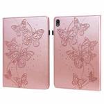For Lenovo Tab P11 2020 11 inch TB-J606F / TB-J606X Embossed Butterfly Pattern Horizontal Flip Leather Tablet Case(Pink)