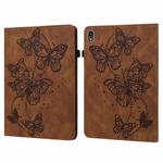 For Lenovo Tab P11 2020 11 inch TB-J606F / TB-J606X Embossed Butterfly Pattern Horizontal Flip Leather Tablet Case(Brown)